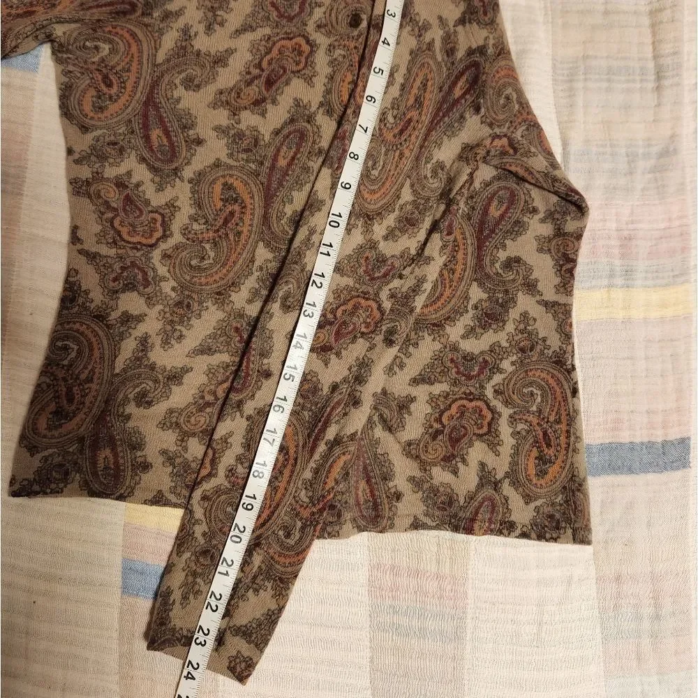 Susan Bristol vintage paisley print wool cardigan Size M